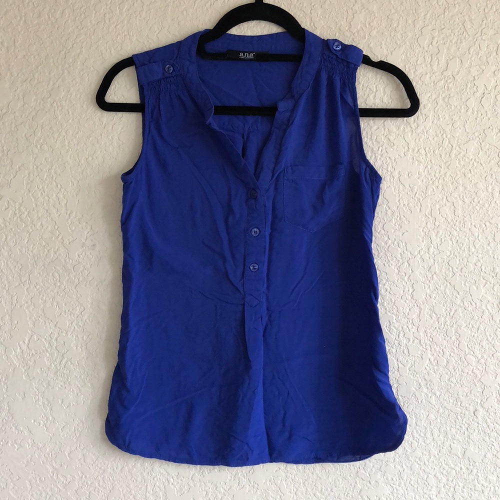 Ana Blue Sleeveless Blouse